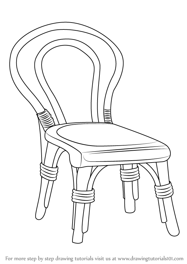 Learn How to Draw a Decorative Chair (Furniture) Step by Step : Drawing