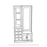 How to Draw Dressing Table