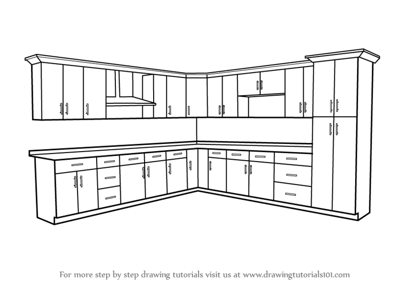 How to Draw A Kitchen in Two Point Perspective  Step By Step  YouTube