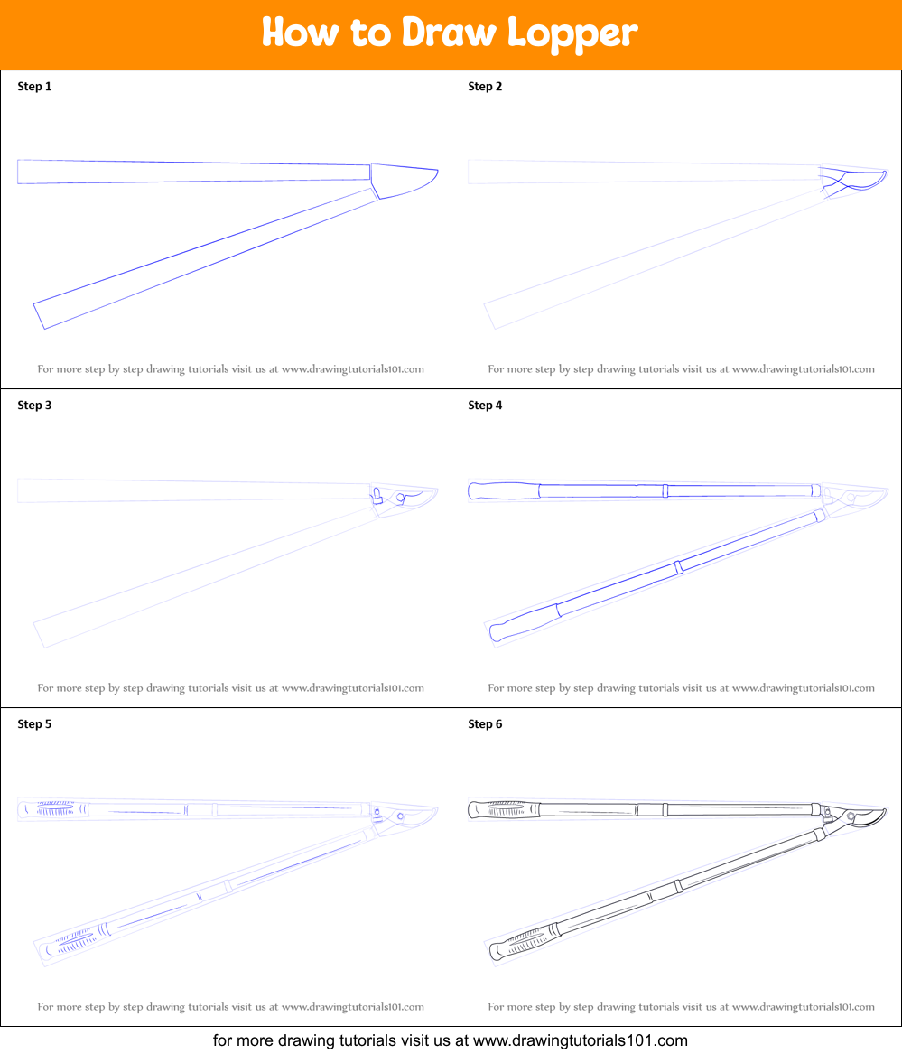 How to Draw Lopper Printable Step by Step