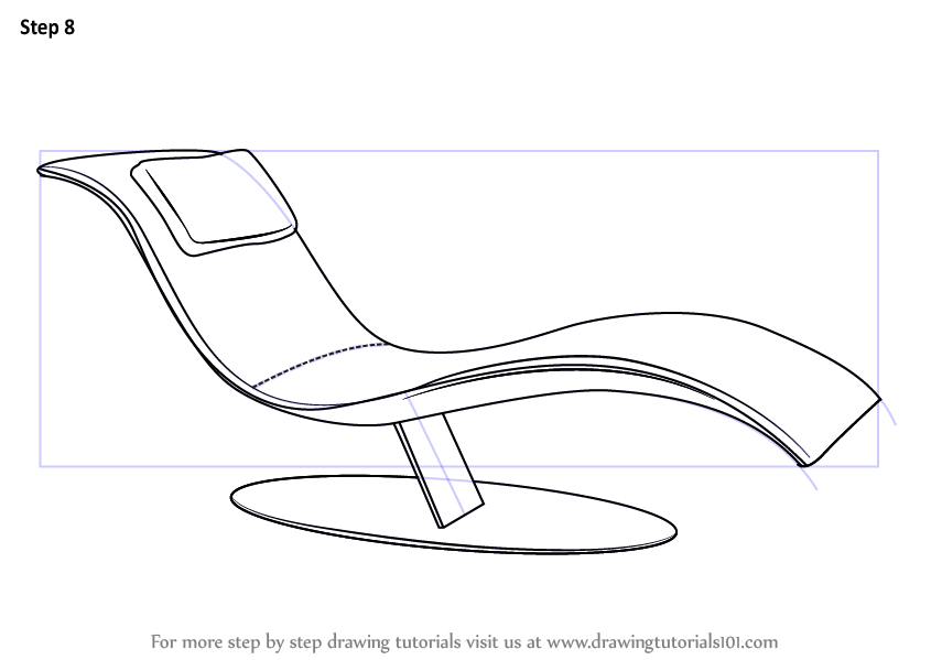 Learn How to Draw a Lounge Chair (Furniture) Step by Step : Drawing