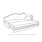 How to Draw Sofa cum Bed