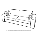 How to Draw Sofa with Cushions