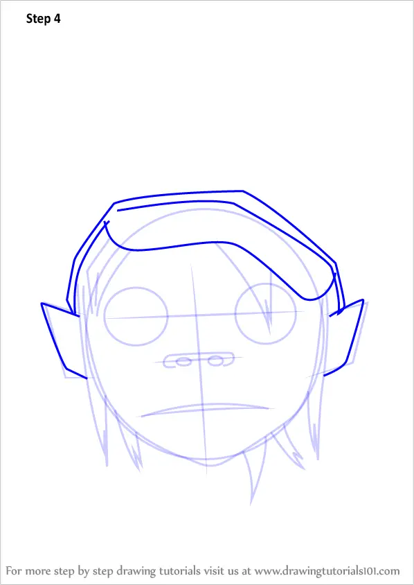 Learn How to Draw 2D from Gorillaz (Gorillaz) Step by Step : Drawing  Tutorials