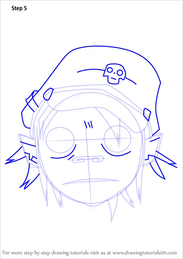 Learn How to Draw 2D from Gorillaz (Gorillaz) Step by Step : Drawing