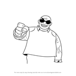 How to Draw Russel Hobbs from Gorillaz