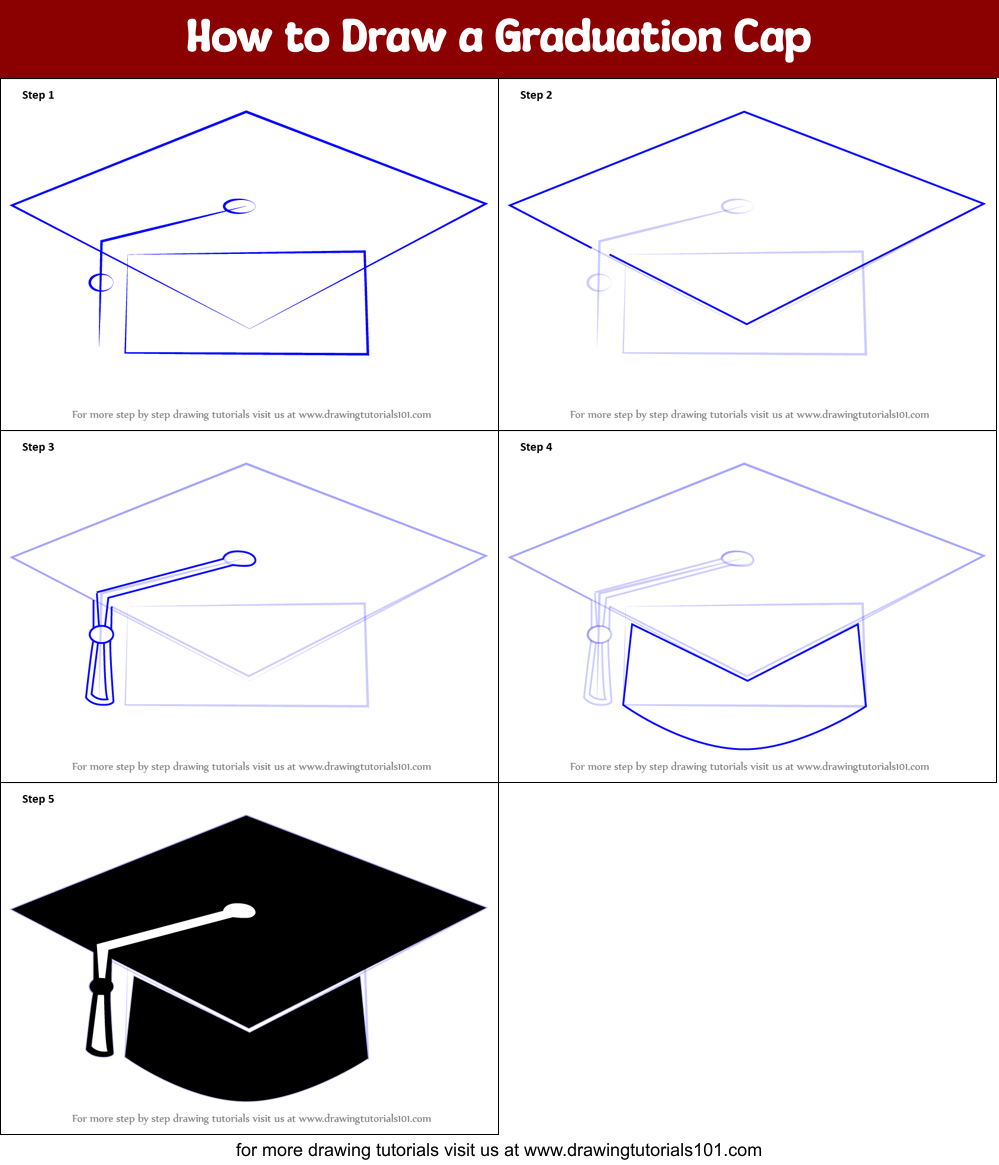 How To Draw A Graduation Cap Printable Step By Step Drawing Sheet