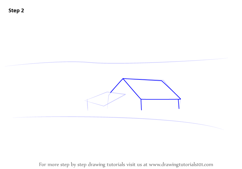 Learn How to Draw a Barn (Houses) Step by Step : Drawing Tutorials