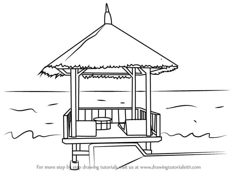 40+ Best Collections Beach Hut Drawing Easy