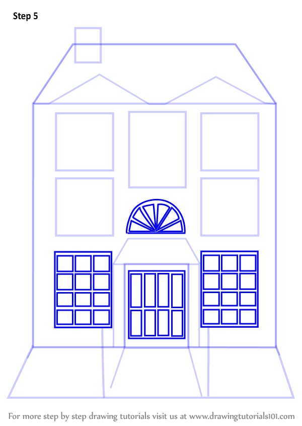 Learn How to Draw Mansion House Houses Step by Step 