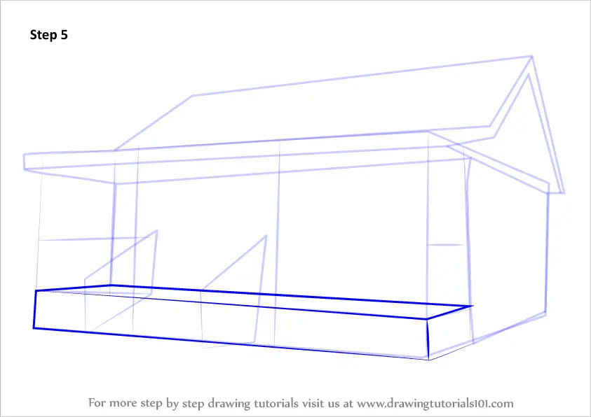 Learn How To Draw A Wood Cabin Houses Step By Step Drawing