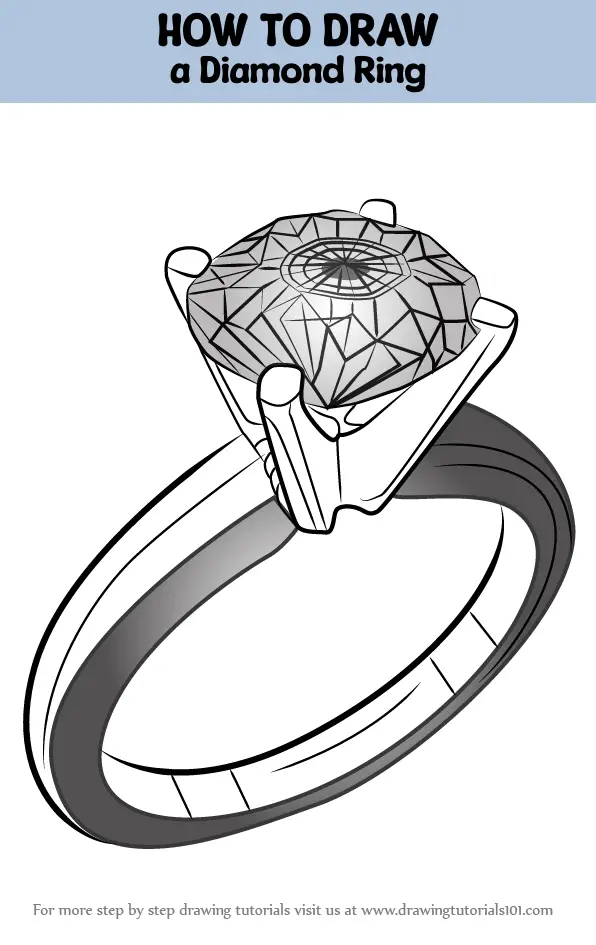 diamond ring drawing step by step - Clip Art Library