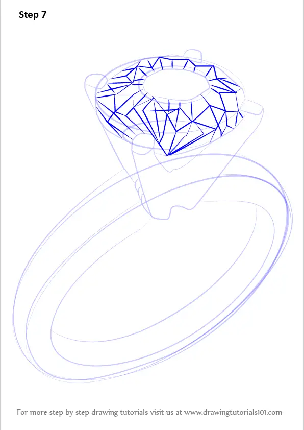 Step by Step How to Draw a Diamond Ring