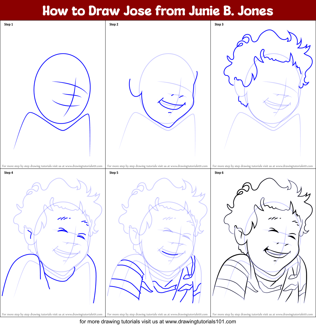 How to Draw Jose from Junie B. Jones Printable Step by Step