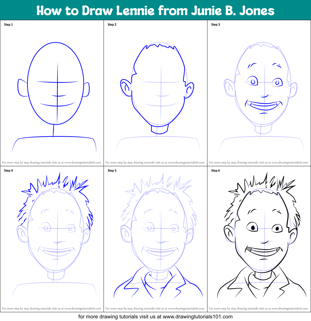 How to Draw Lennie from Junie B. Jones Printable Step by Step