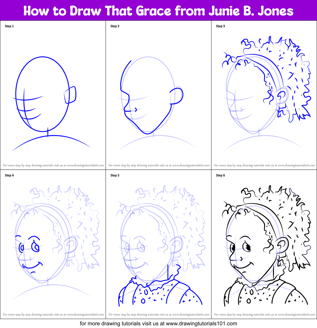 How to Draw That Grace from Junie B. Jones Printable Step by Step