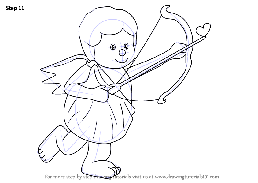 Learn How to Draw a Cupid with Bow Love Step by Step 