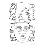 How to Draw Indian Mayan Aztec Mask