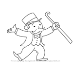 How to Draw Rich Uncle Pennybags from Monopoly