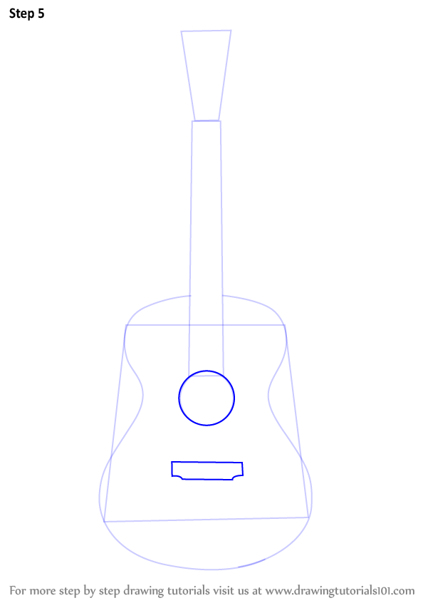 Learn How to Draw an Acoustic Guitar (Musical Instruments) Step by Step