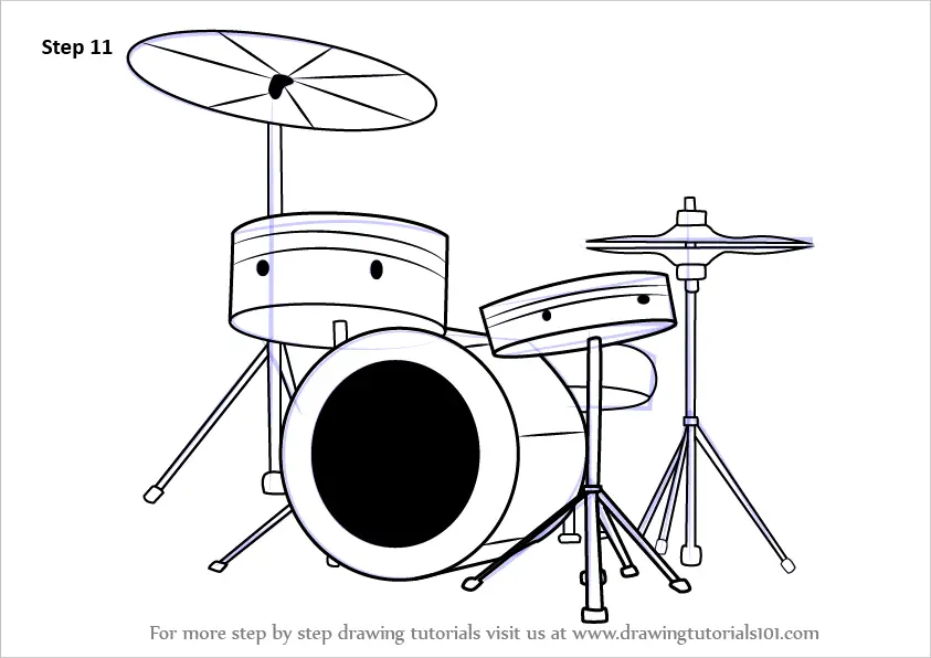 How to draw drums / LetsDrawIt