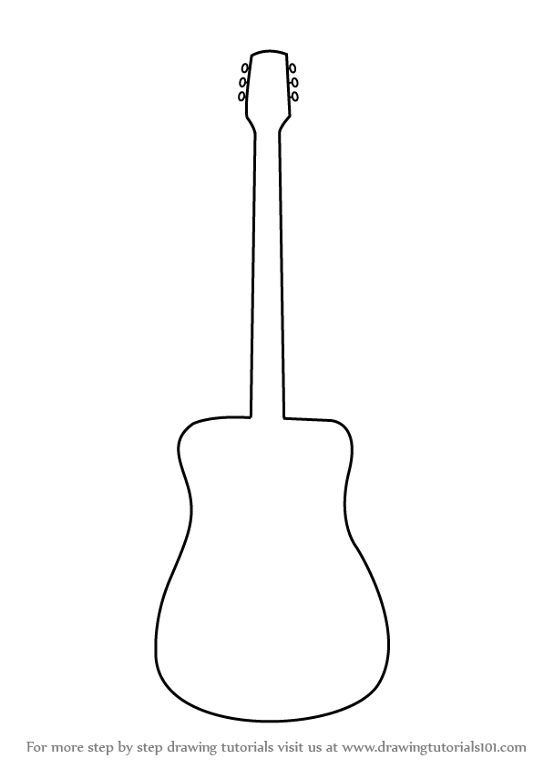 Learn How to Draw Guitar Outline (Musical Instruments ...
