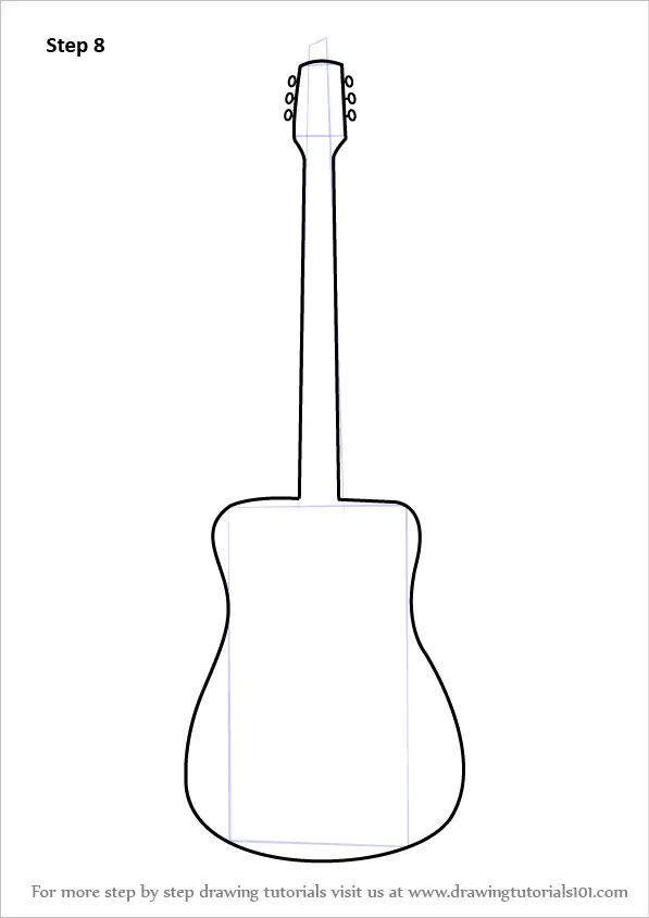 Learn How to Draw Guitar Outline (Musical Instruments) Step by Step