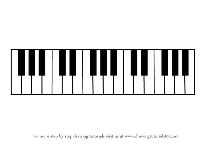 Learn How to Draw Piano Keys (Musical Instruments) Step by Step