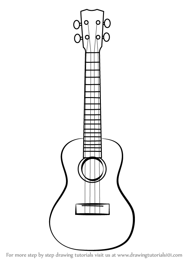 Learn How to Draw a Ukulele (Musical Instruments) Step by Step