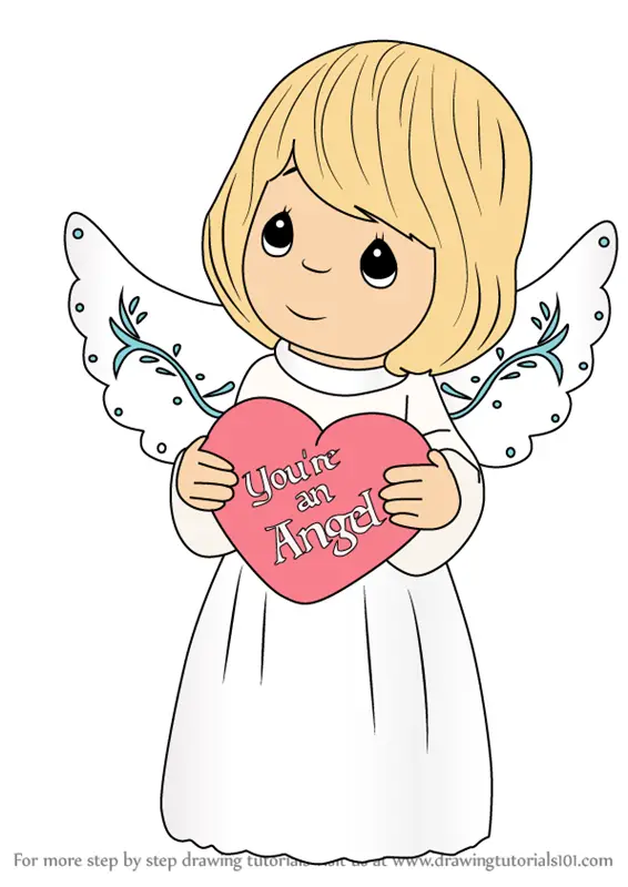 Learn How to Draw You're An Angel from Precious Moments (Precious Moments)  Step by Step : Drawing Tutorials