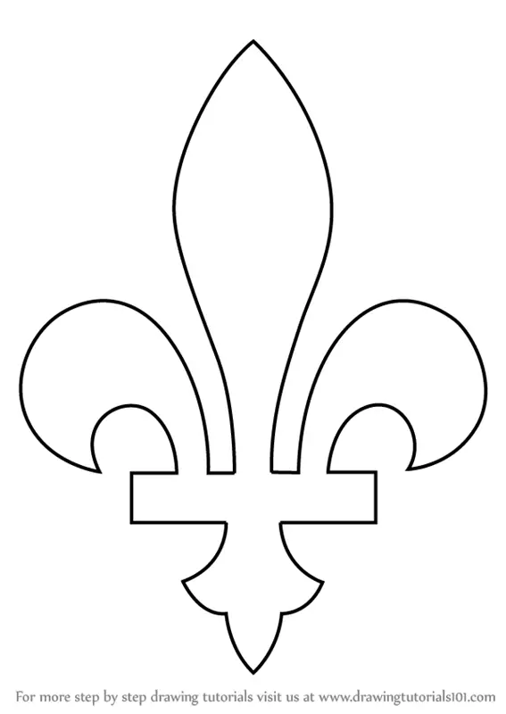 Learn How to Draw Fleur-de-lis (Symbols) Step by Step : Drawing Tutorials