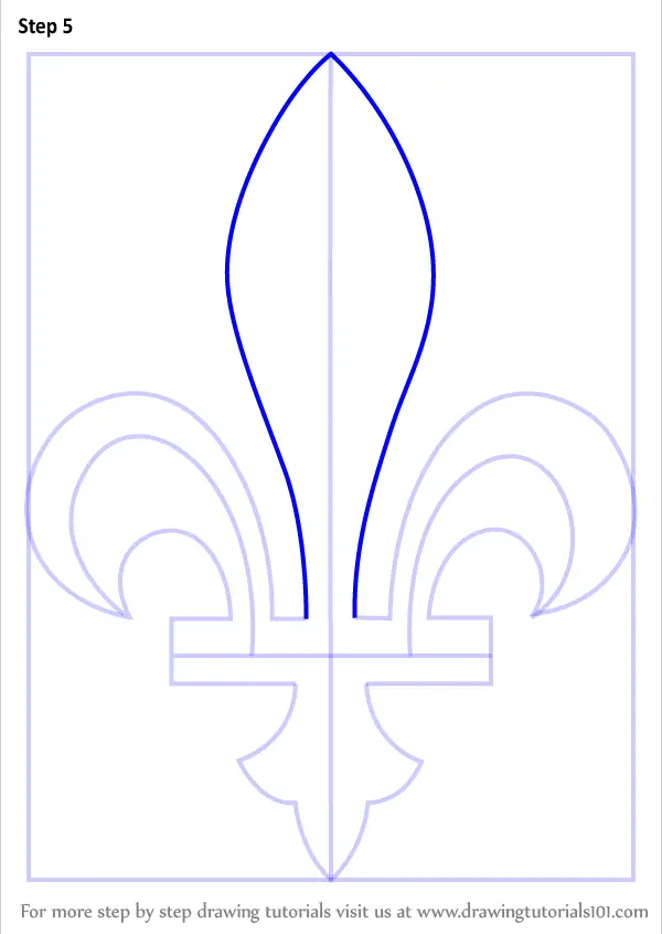 How to Draw Fleur-de-lis (Symbols) Step by Step | DrawingTutorials101.com