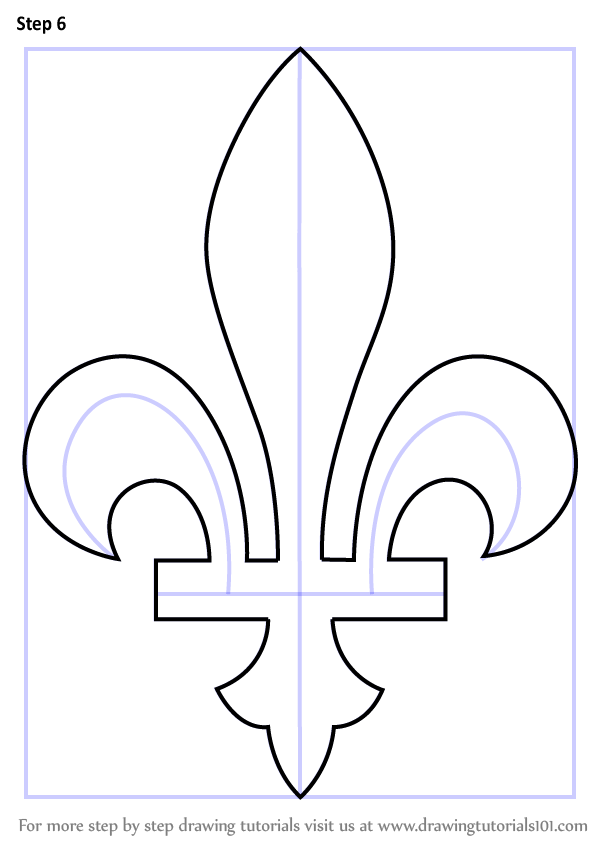 Learn How to Draw Fleur-de-lis (Symbols) Step by Step : Drawing Tutorials