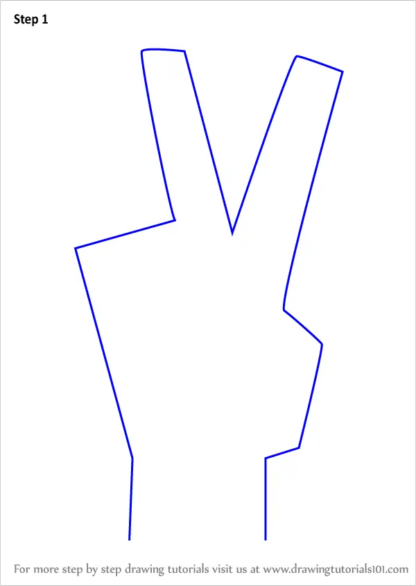 Learn How to Draw Peace Sign Hand (Symbols) Step by Step : Drawing