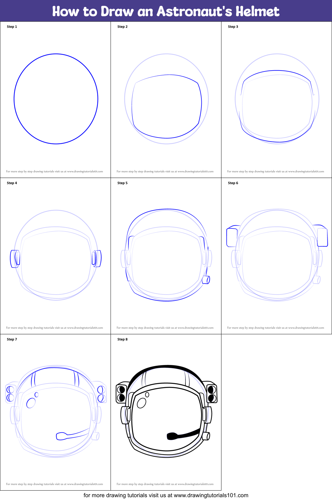 How To Draw An Astronaut S Helmet Printable Step By Step Drawing