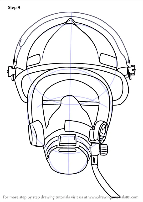 Learn How To Draw Firefighter Mask Tools Step By Step Drawing Tutorials - roblox firefighter mask
