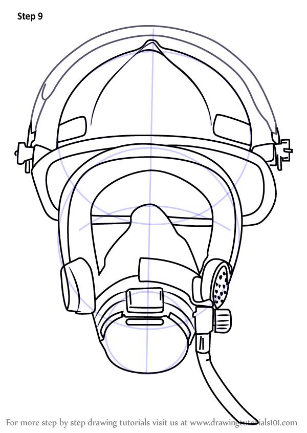 Learn How To Draw Firefighter Mask Tools Step By Step Drawing Tutorials - roblox firefighter mask