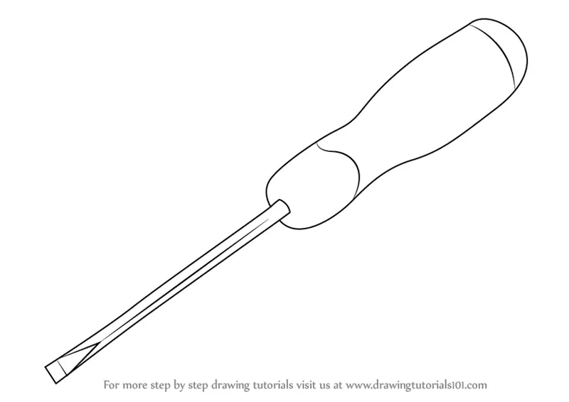 Download Learn How to Draw a Flared Screwdriver (Tools) Step by ...