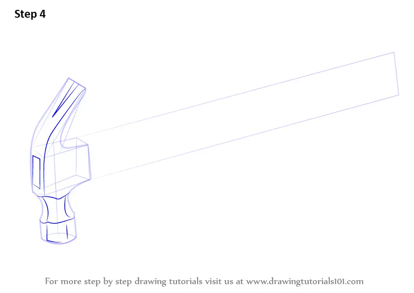 How to Draw a Hammer Step by Step - EasyLineDrawing
