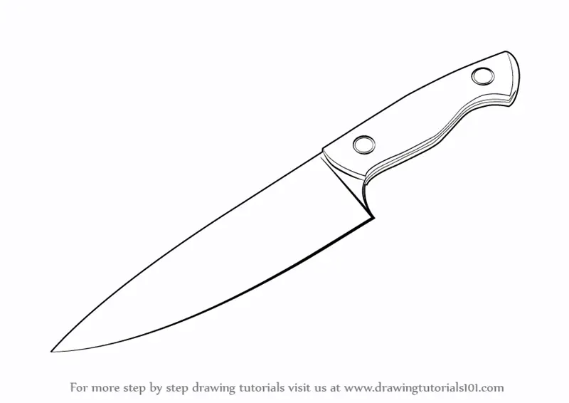 Knife Drawing - How To Draw A Knife Step By Step