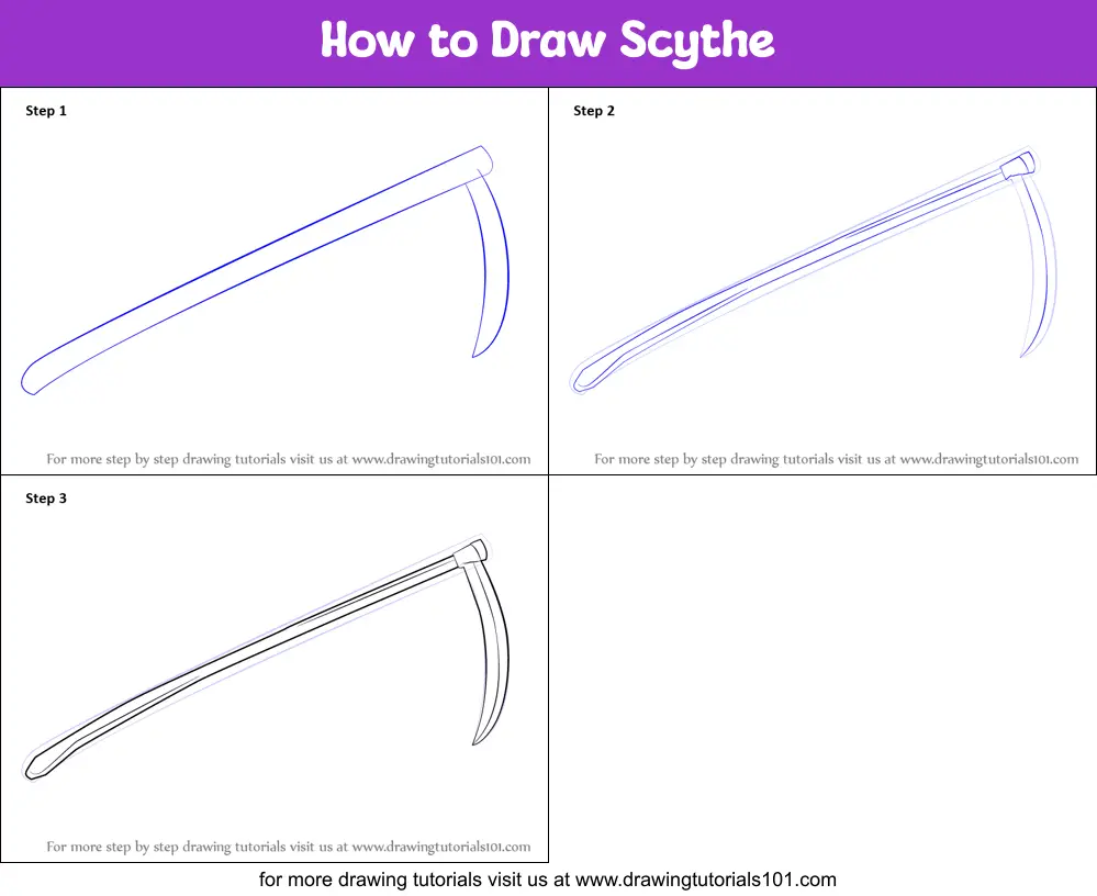 How to Draw Scythe printable step by step drawing sheet