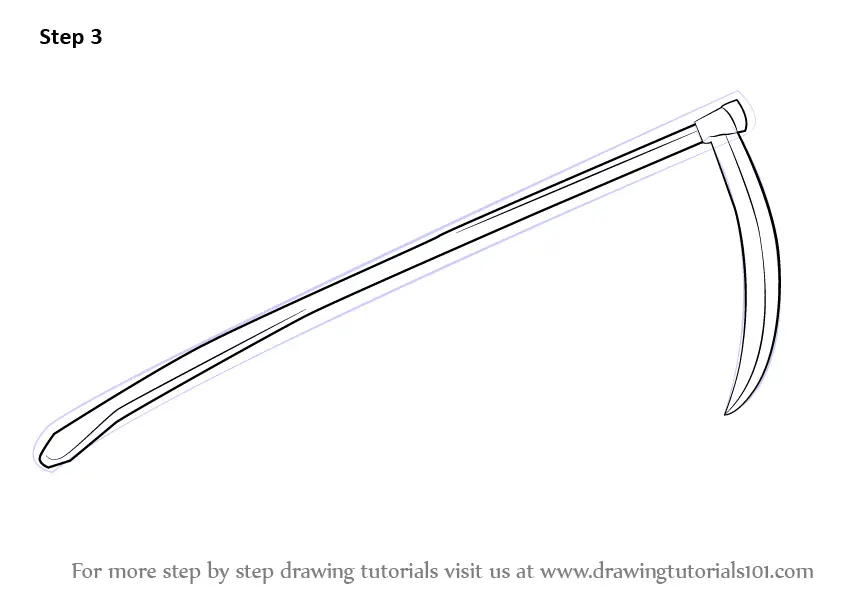 How to Draw Scythe (Tools) Step by Step | DrawingTutorials101.com