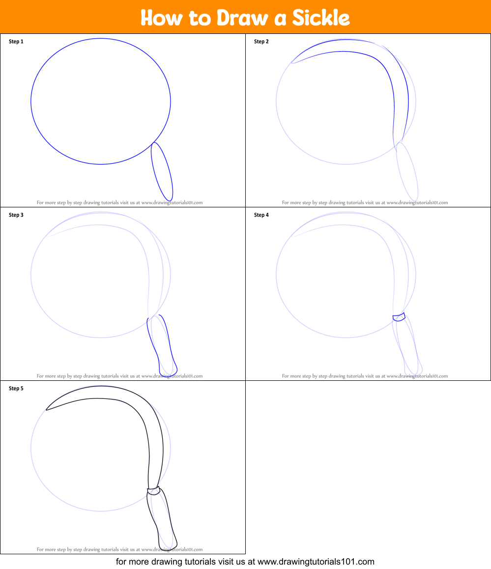 How to Draw a Sickle Printable Step by Step