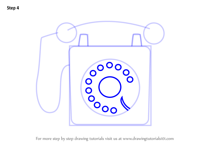 How to Draw a Classic Telephone (Vintage Items) Step by Step