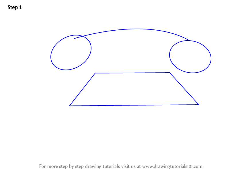 Learn How to Draw a Vintage Phone (Vintage Items) Step by Step