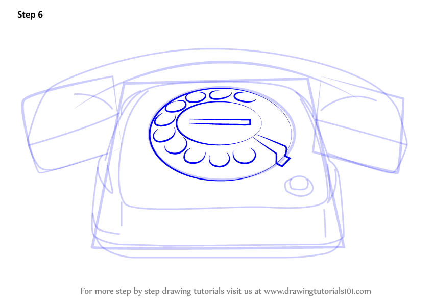 How to Draw Vintage Telephone (Vintage Items) Step by Step