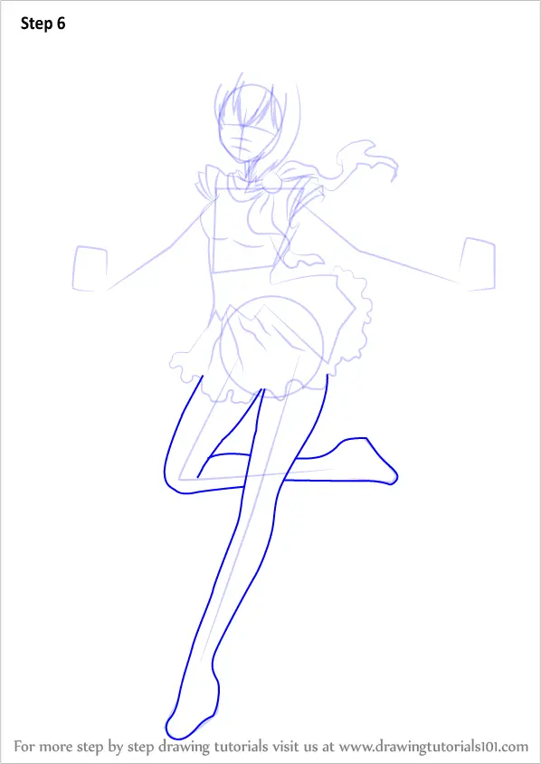 Step by Step How to Draw Aoki Lapis from Vocaloid : DrawingTutorials101.com