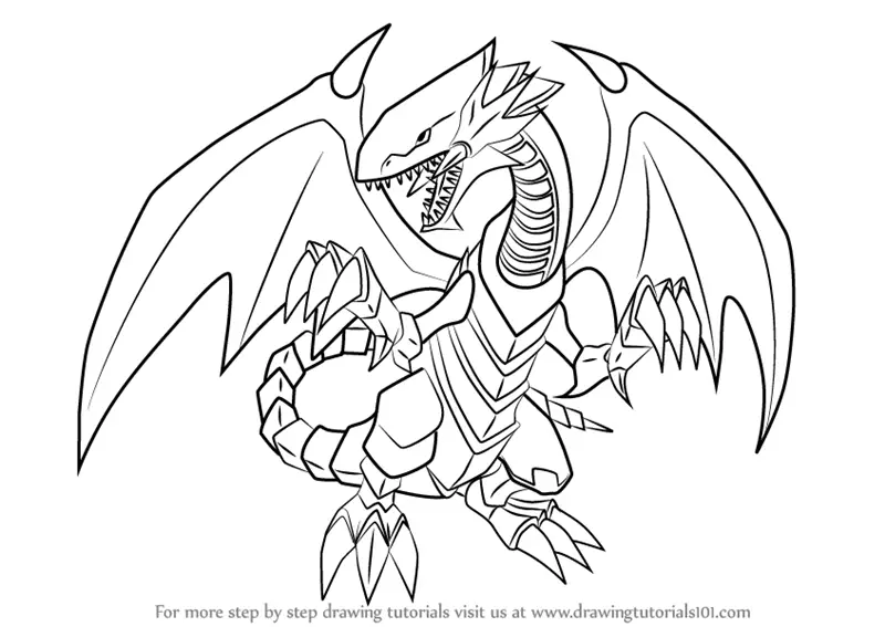 learn how to draw blueeyes white dragon from yugioh