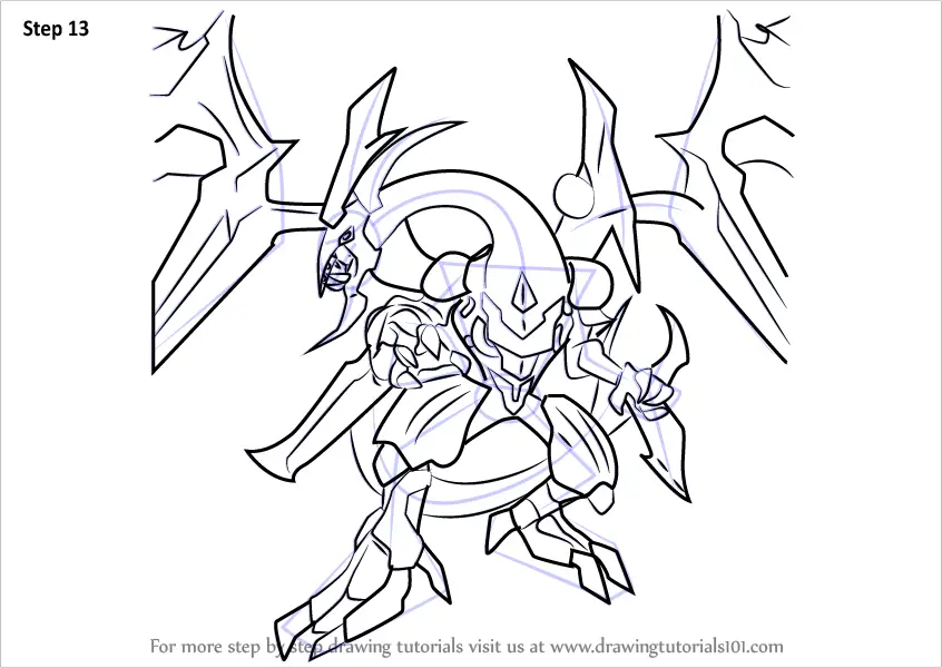 Step by Step How to Draw Dark Rebellion Xyz Dragon from Yu ...