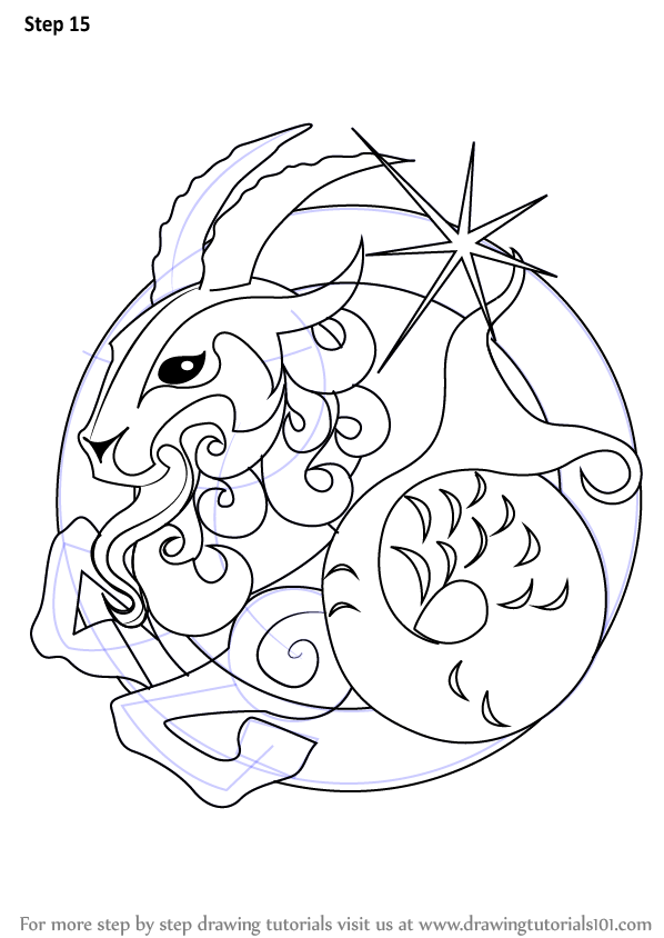 Learn How to Draw Capricorn Zodiac Sign (Zodiac Signs) Step by Step